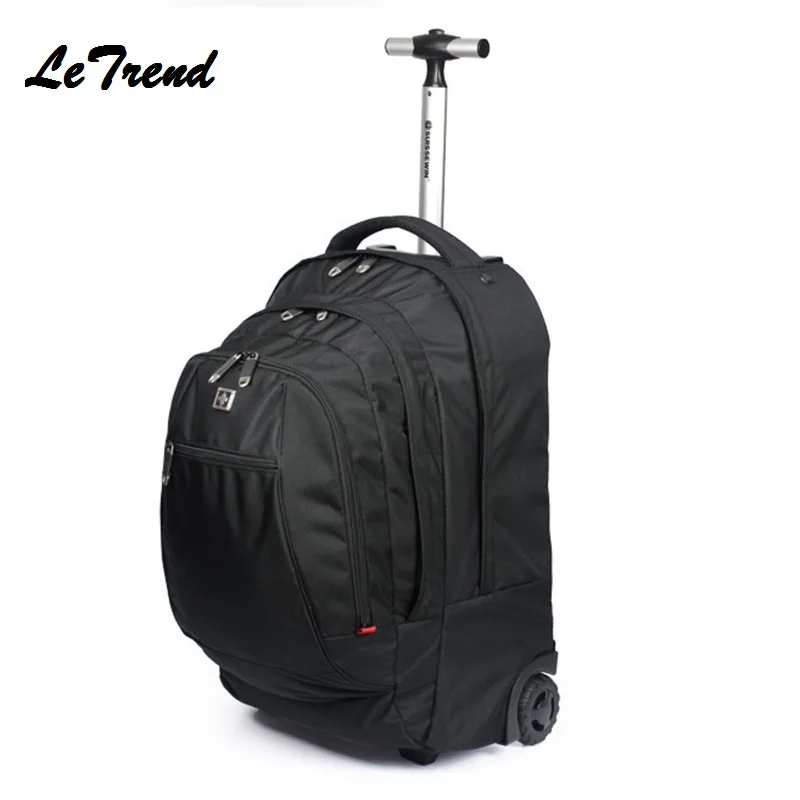New Business Rolling Luggage Spinner Backpack Shoulder Travel Bag