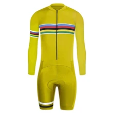 Men's Long Sleeves Trisuit Long Sleeve Triathlon Bike Jersey Suit Cycling Suit Bike Speedsuit Bike Racing Skinsuit Bike Wear