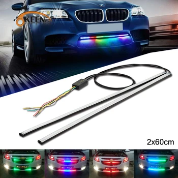 

OKEEN 2X led automobiles 12V Strobe Warning Police light Car Truck Flashing Firemen Ambulance Emergency Flasher DRL Day Running