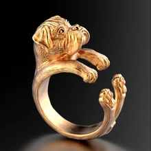 Nuevos anillos de perro Boxer Vintage oro plata perro de colores anillos de promesa para mujeres chica mundo de Warcraft Aros Overwatch