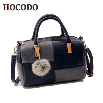 

HOCODO Ladies bag 2018 autumn winter new fashion handbags retro PU leather women messenger bags Contrast female crossbody bag