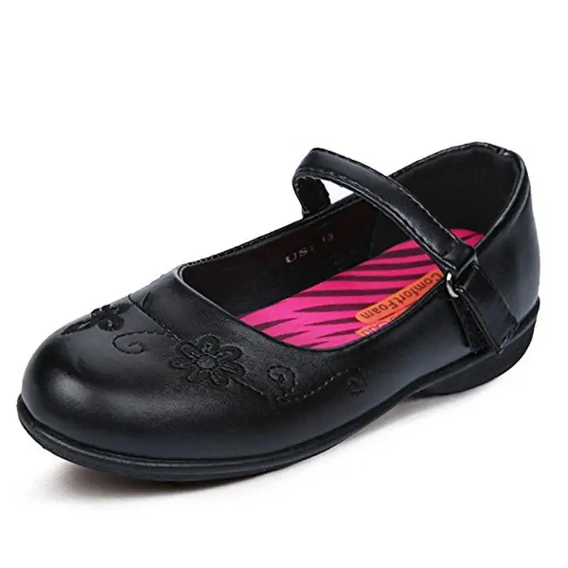 JABASIC Girls School Shoes Flats Kid School Shoes Uniform PU Leather Buckle Strap Princess Party Shoes Black Mary Jane Footwear JABASIC Girls School Shoes Flats Kid School Shoes Uniform PU Leather Buckle Strap Princess Party Shoes Black Mary Jane Footwear