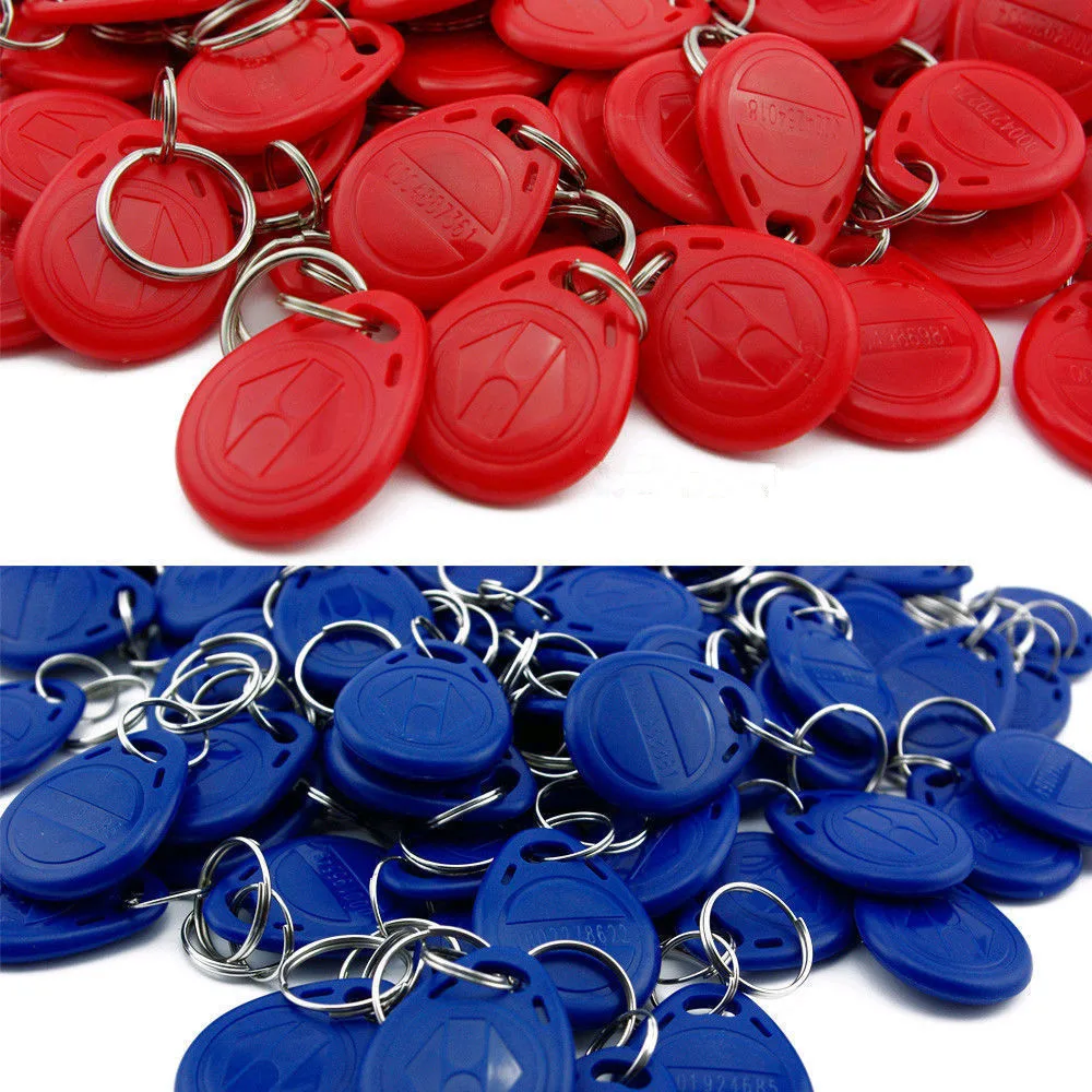 Wholesale 100Pcs Contactless RFID 125KHz Tag 6 Color TK4100 EM4100 Proximity  ID Card Token Keyfobs Key Tags