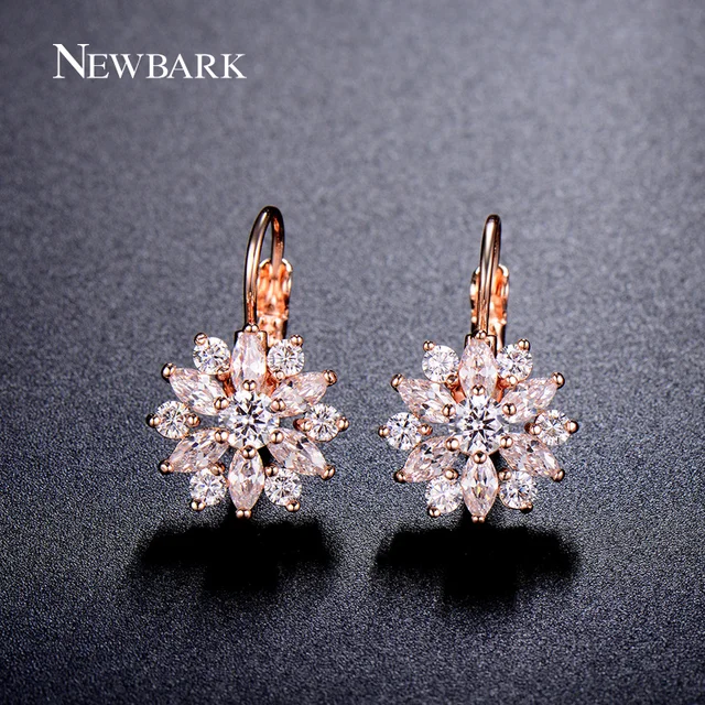 Newbark Luxury Ear Cuff Earring 6pcs Marquise Cz Formed Brilliant Newbark Luxury Ear Cuff Earring 6pcs Marquise Cz Formed Brilliant Flower Stud Earrings With Zircon Stone