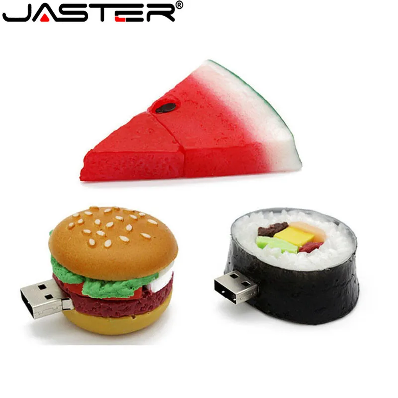 JASTER еда печенье usb 2,0 гамбургер суши арбуз Флешка 4 ГБ 8 ГБ 16 ГБ 32 ГБ 64 ГБ USB флэш-накопитель