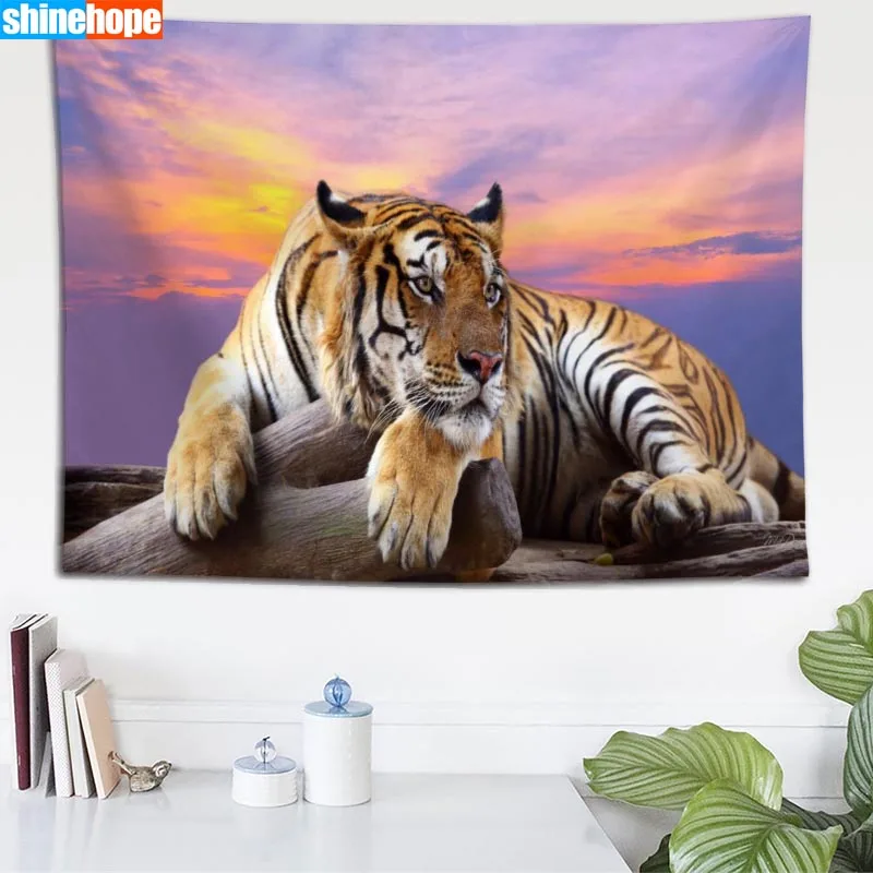 Animal Tiger Wildlife Tapestry for Living Room Bedroom Dorm Wall Hanging Rug New 