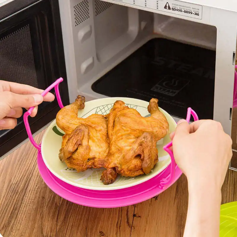 

1PC Multipurpose Kitchen Utensil Collapsible Food Steaming Rack Holder Non-slip Microwave Oven Cooking Tray