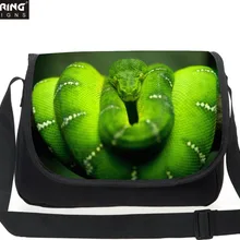 Дизайнерские мужские сумки-мессенджеры со змеиным принтом для путешествий, сумка на одно плечо, Детская Студенческая большая сумка через плечо