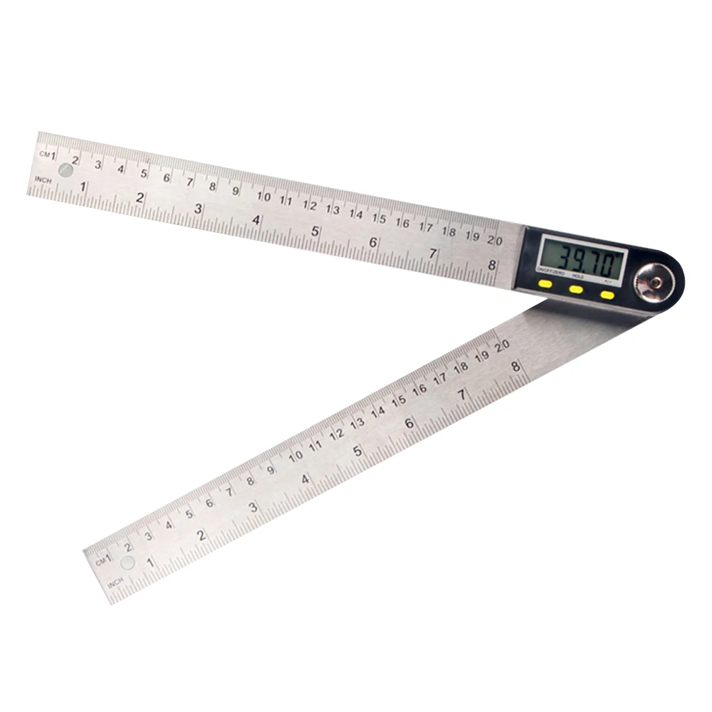 

LCD Digital Angle Ruler meter Electronic Protractor Goniometer 360 degrees Stainless Steel Measuring Tool Hold Zeroing Function