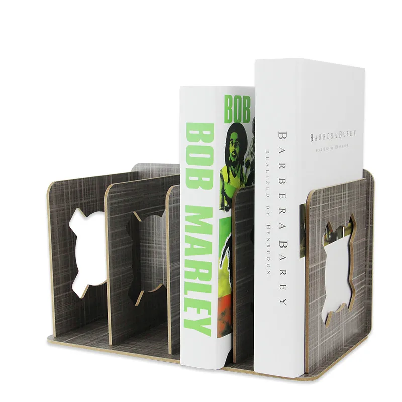 buy DZOFFICE Creative office supplies wood shelf student book stand creative baffle multi color book holder 4 files bookends