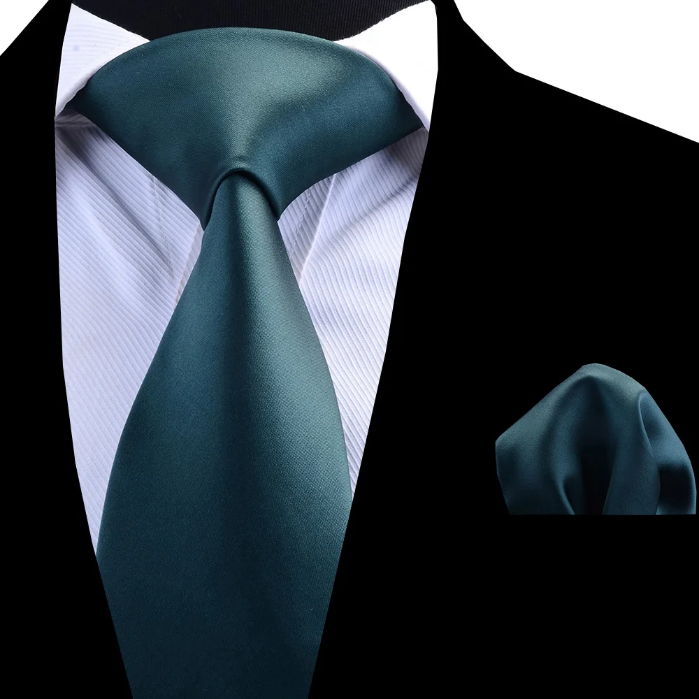 RBOCOTT Для мужчин s обычный галстук 8 см галстук платок комплект одноцветное Цвет зеленый красный Водонепроницаемый Галстуки платок для для