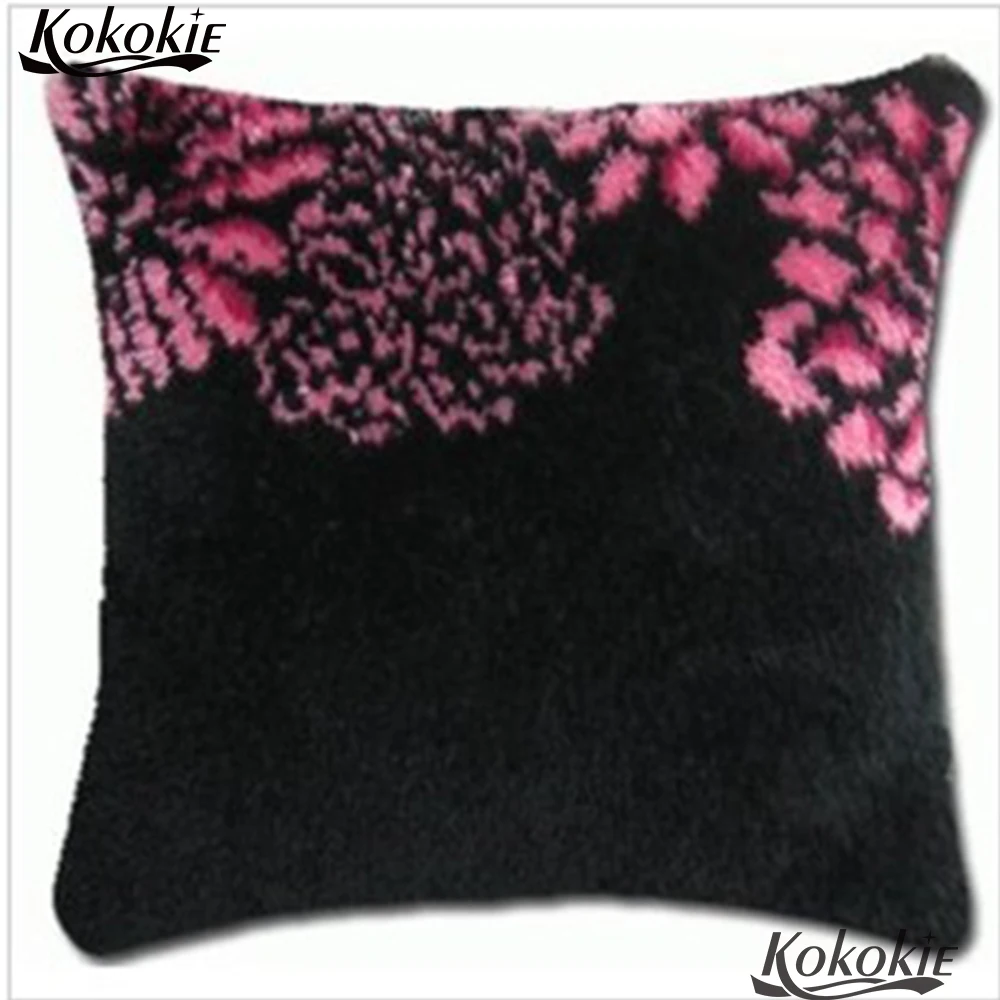 

Stitch throw pillow Crocheting Rug Yarn Pillowcase latch hook rug kits flowers Cross-stitch Embroidery Set Cushion Mat