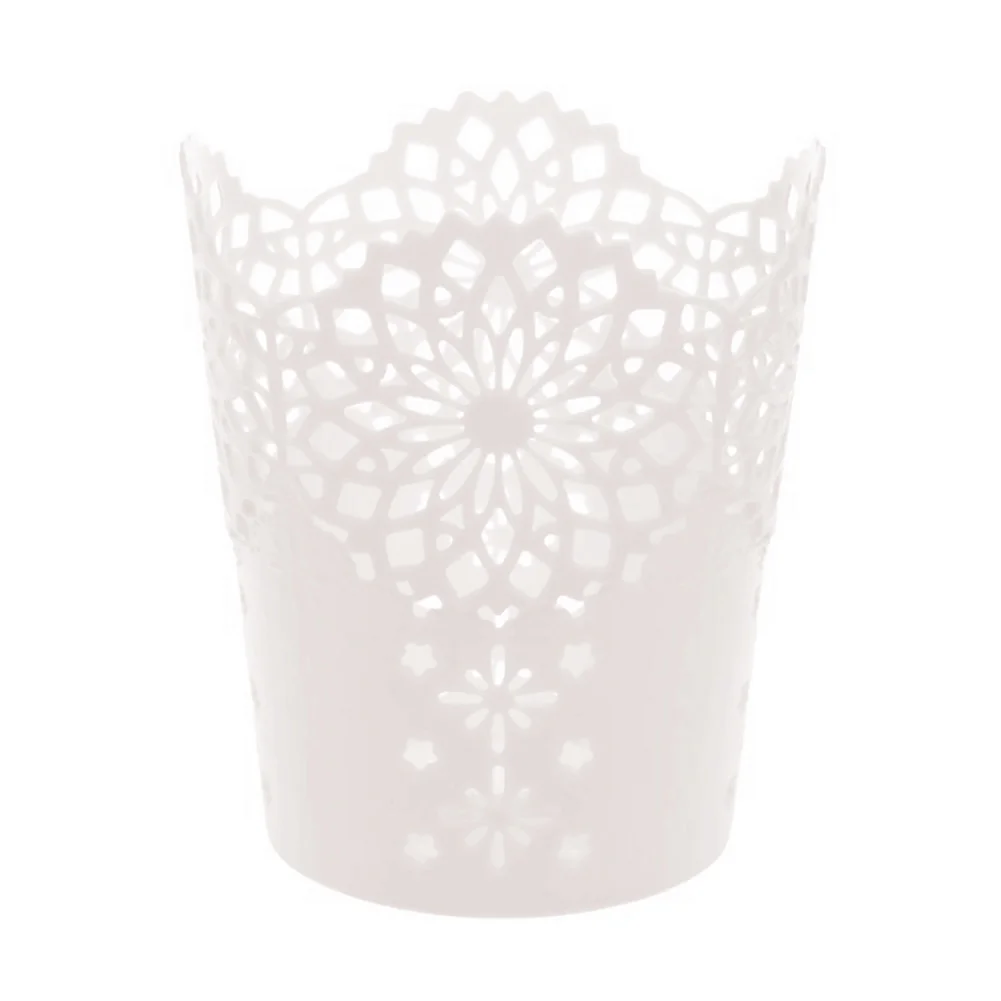 

New Hot Desktop Rubbish Storage Basket Multifunctional Hollow Flower Pen Pot Makeup Brush Holder