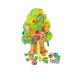 Детская обучающая игрушка, подарок, фруктовая головоломка в форме дерева, игрушки DIY, красочная деревянная игрушка, животное, фруктовое