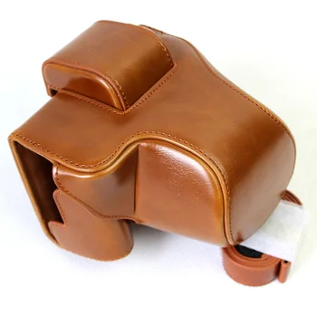 

High Quality PU Leather Camera Bag Case Cover For Canon M5 EOS M5 EOSM5 15-45mm Lens With Strap Open Battery Design