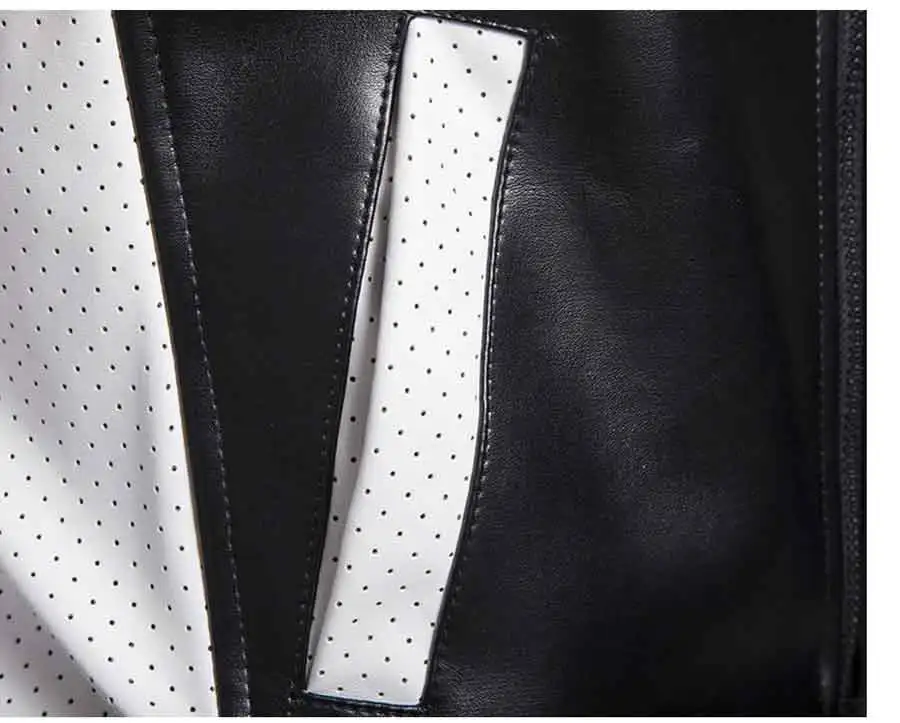 Осенняя мужская кожаная куртка со стоячим воротником черная и белая Стеганая Кожаная куртка большого размера плюс размер 5xl классная мужская одежда