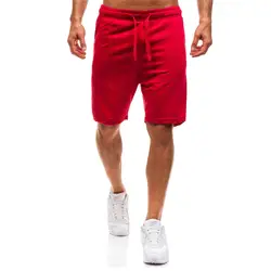 Летние мужские мужская одежда сплошной цвет повседневные шорты Мужчины шнурок Шорты свободные большие размеры Шорты пять цветов Мода