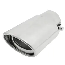 X Autohaux Automobile Spare Part Oval Slant Cut Dual Layer Exhaust Pipe Muffler Tip