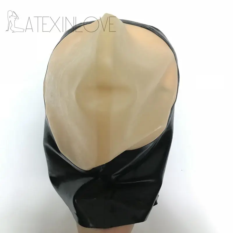 Sexy-Black-Latex-Full-Face-Hood-Transparent-Face-Halloween-Rubber-Mask -3