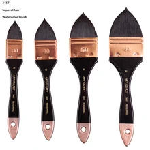Высокое качество 1 шт. 3457 белка волос металлическая деревянная ручка наконечник Акварельная художественная кисть для рисования