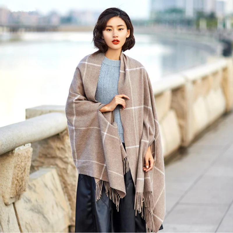 

Thick Wool Scarf Warm Two Colors Shawl Women Soft Cosywarmer