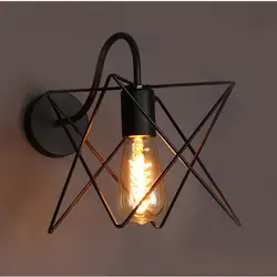 Современный настенный светильник из металла помело клетка абажур современный внутреннего освещения Винтаж бар магазин ресторан