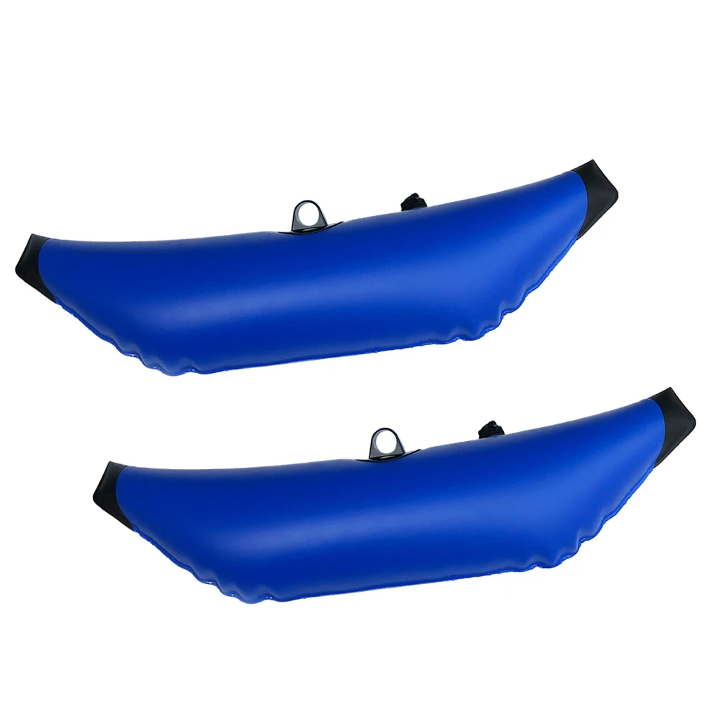 2 Pieces Heavy Duty Durable Blue PVC Kayak Canoe Fishing Standing Inflatable Outrigger Stabilizer Float Gear Accessories 90x28cm