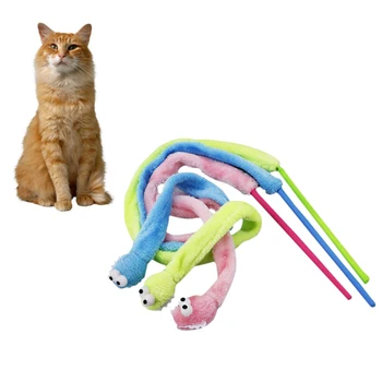 

Cartoon Snake Cat Stick Mint Sound Cat Teaser Plush Interactive Toys For Cat Kitten With Catnip Funny Cat Toys Pet Supplies