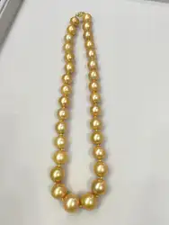 Beauty Strand/String 12-16 мм Южное море Золотое жемчужное ожерелье 14 К к/20 золотая застежка
