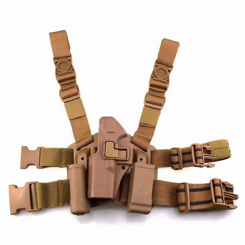 

Black Tan Tactical Airsoft Pistol Glock Holster Outdoor Army Hunting Thigh Leg Gun Holster Left Hand For Glock 17 19 22 23 31 32