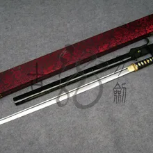 S0916 блестящая деревянная дверная ручка ножны прямые ниндзя кисть в виде меча HAMON BLADE 40"