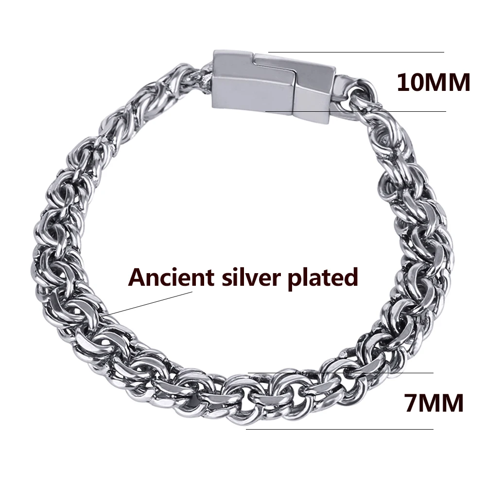Человек Браслеты Талисманы Браслеты Для мужчин Pulseira ювелирные подарки панк Будды браслет древние Серебряный Цвет для Для женщин b1207-4t