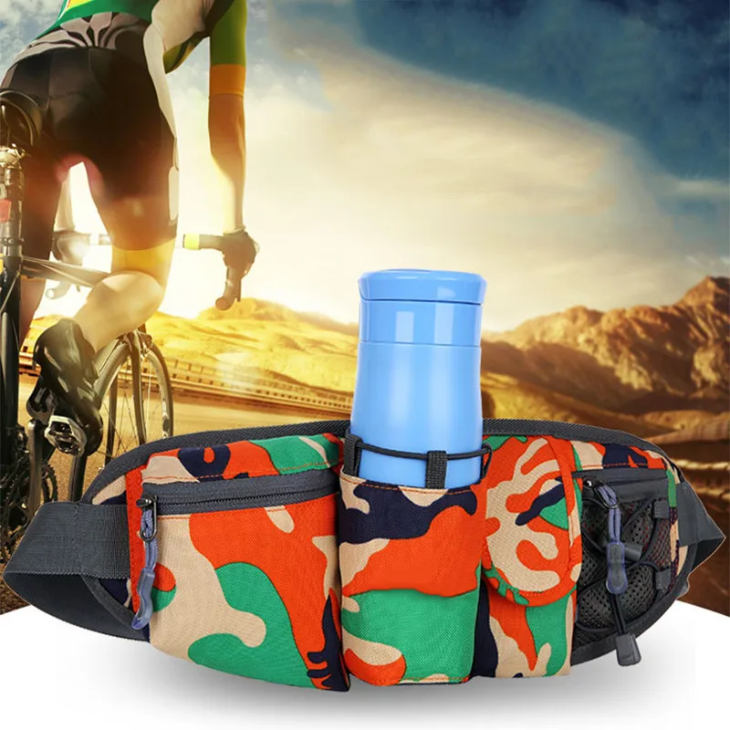 Outdoor Camouflage Waist Bag Camo Water Bottle Fanny Waist Pack Bags Military Style Travel ...
