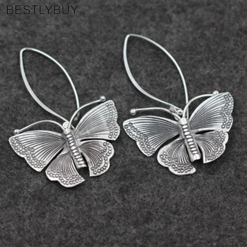 Серебряные серьги-бабочки BESTLYBUY из Чиангмай стерлингового серебра 925 пробы