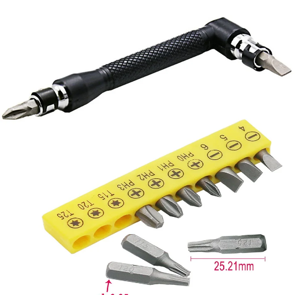 

HOT L-shape Mini Double Head Socket Wrench Suitable For Routine Screwdriver Bits Utility Tool Screwdriver Tips Handle Lever