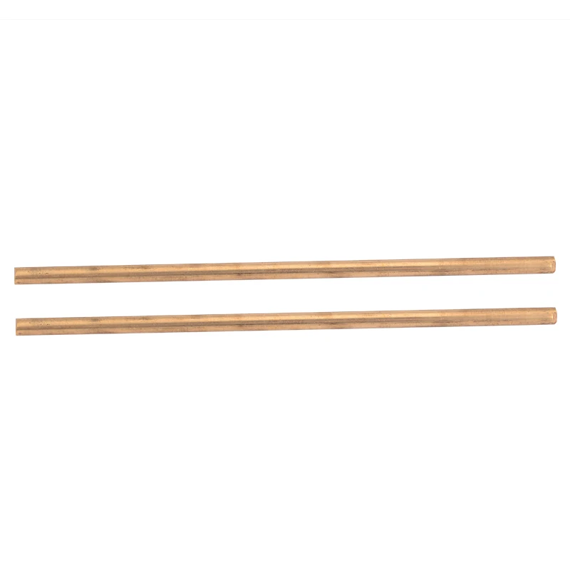 2pcs Brass Round Rod 5mmx150mm 1/4" Brass Pin Unpolished Round Rod Blank Scales Blade Handle For Repairs On Irrigation Pipes
