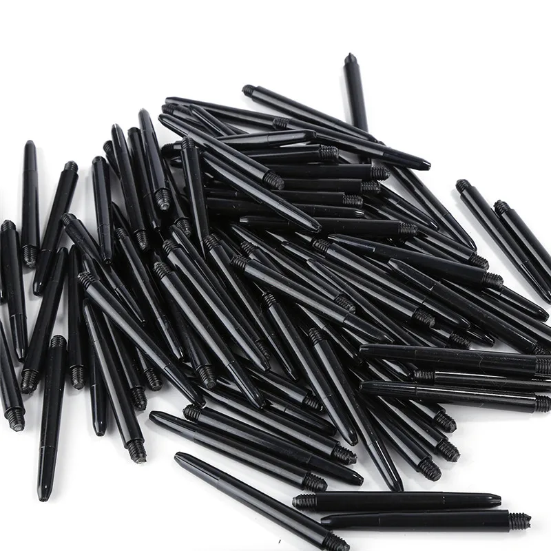 Повторное использование 100 шт Средние черные пластиковые мягкие стебли для дротиков внутренние метательные дротики аксессуары прочные дротики стебли могут быть удалены