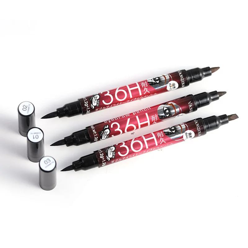 

Liquid Makeup Pen Double Head Long Easy Makeup Cosmetics Portable 1 Piece Set Black Waterproof Eyeliner Eyebrow Pencil TSLM1