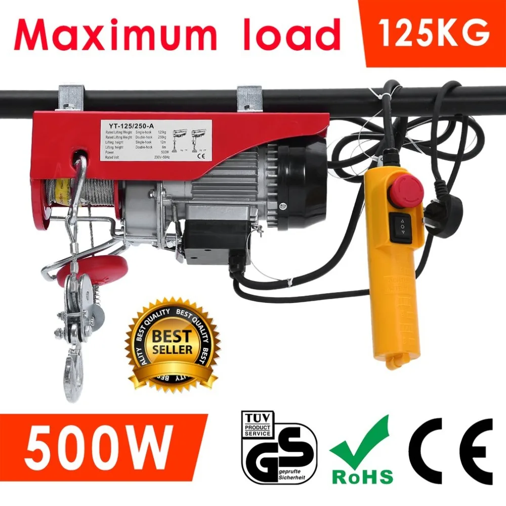 

500W Power Electric Hinges Kit Professional Scaffolding Winch Electric Workshop Garage Gantry Hoist 125KG/250KG Lifting Cranes