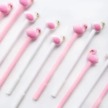 4Pcs/lot Cartoon Cute Swan Shape Plastic Gel Pen Creative Signature Pen For Children Novelty Gift School Office Supply deli 9139 creative apple shape plastic pen holder green