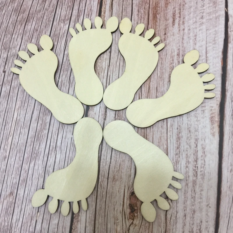 50 baby foot outline НЕОБРАБОТАННАЯ древесина Искусство и ремесла на заказ игрушка