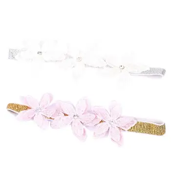 

Cute Baby Girl Lace Flowers Crown Hairbands Elastic Turban Knot Headbands