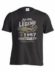 2019 новейший Мужской Забавный дизайн футболка живая легенда 50-й подарок на день рождения рубашка для тех, кто родился в 1967 дизайн футболка