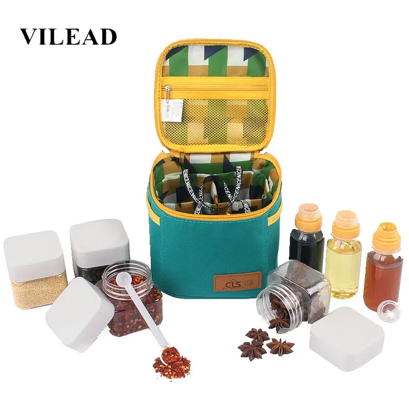 

VILEAD Outdoor Camping Tableware Storage Container Spice Jar Seasoning Box Portable Oil Bottle For Picnic Outdoor BBQ Camping
