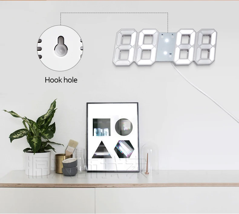 3D светодиодный настенные часы электронные цифровые настольные часы 12/24 часов Дисплей дома гостиной Пробуждение ночные светильники