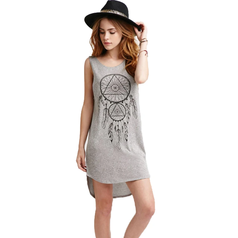 

Summer Dress 2018 Women Boho Style Geometric Print Beach Dress Elegant Party Dresses Casual Women Shirts Dress Elegant N2036