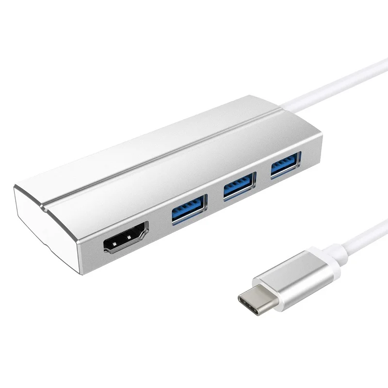 YUNCLOUD Тип usb-C 3,1 хаб USB 3,0 HDMI 4 К адаптер USB C 3,1 мужчина к HDMI Женский 4 К 30 Гц видео конвертер для Macbook Air Pro