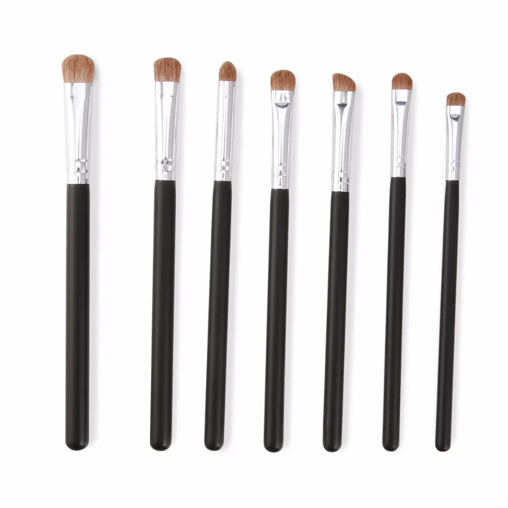 7pc Real Horse Hair Eye Makeup Brushes Set Eyeshadow Eyebrow Blending