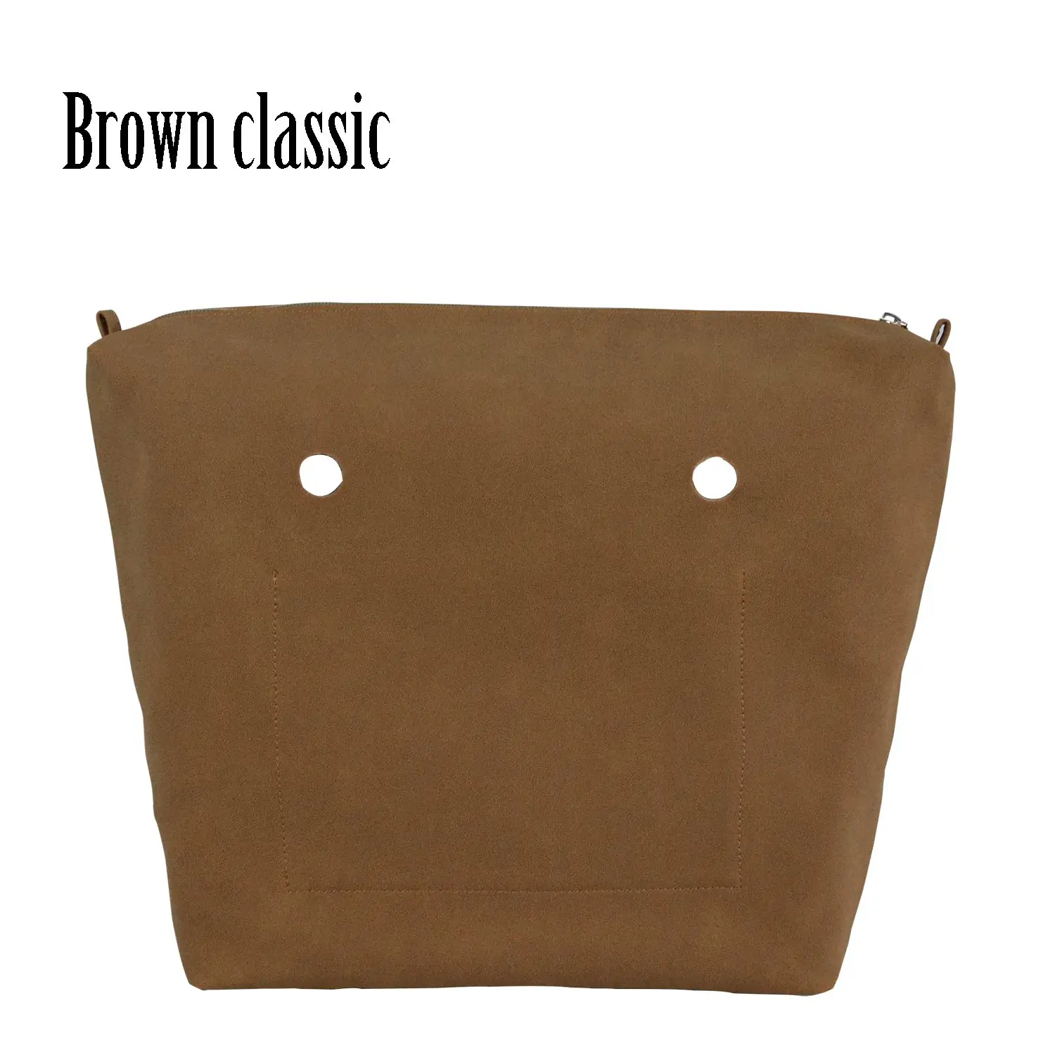 Huntfun Пу нубук матовая кожа водонепроницаемая внутренняя подкладка карман на молнии для Obag Классическая Мини Подкладка Вставка для O сумка - Цвет: brown classic