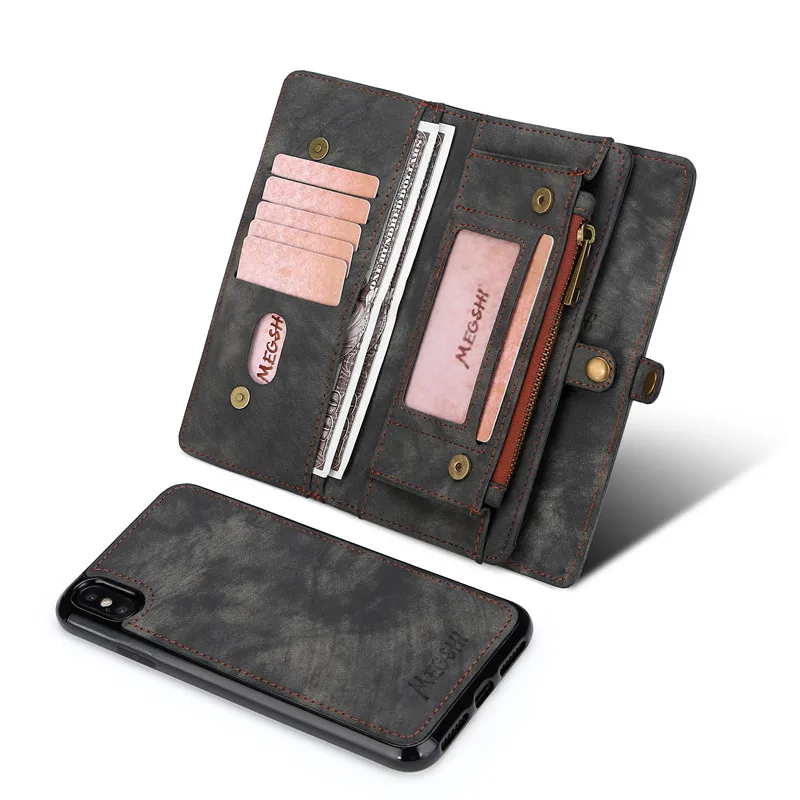 

Retro Zipper Wallet Flip Leather Case For Google Pixel 3/3 XL 3XL Business Card Slots Photo Frame Handbag Fundas